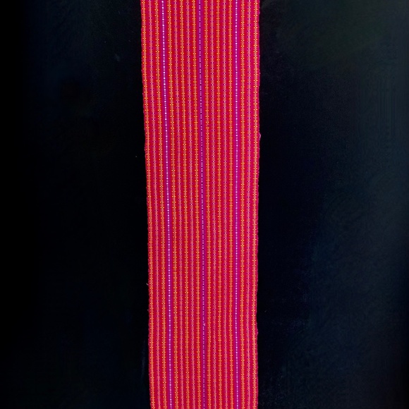 Hand Woven Table Runner Central America Fuschia Yellow Ethnic 13 X 54 Excellent - Picture 6 of 9